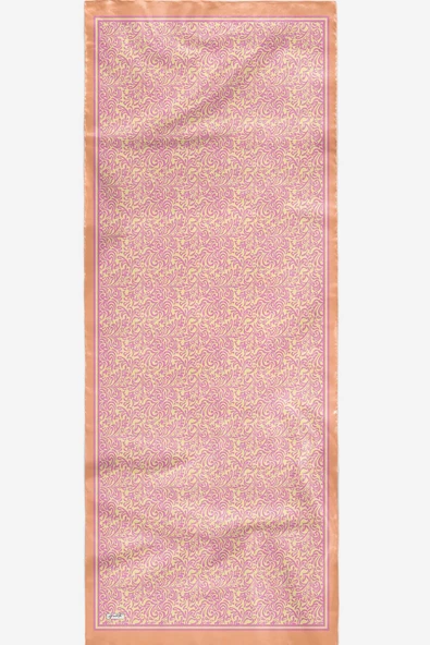 Afvente Damaks Desen Turuncu Soft Pamuk Şal - Resim 4