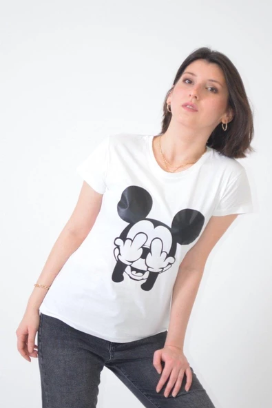 Bisiklet Yaka Baskılı T-Shirt 8735 - 2