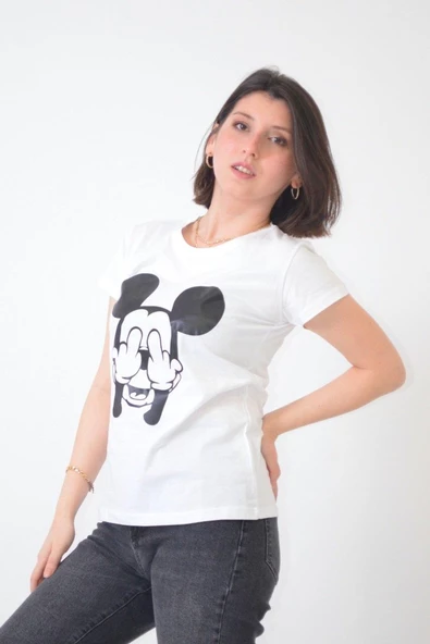 Bisiklet Yaka Baskılı T-Shirt 8735 - 4