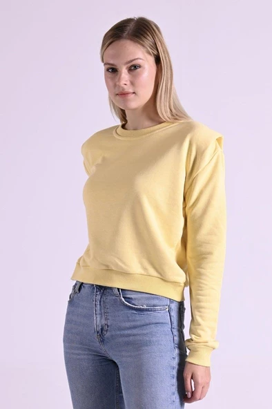 Kadın Omuz Vatka Detaylı Bluz 9247 - 3