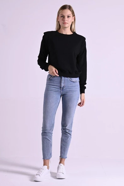 Kadın Omuz Vatka Detaylı Bluz 9247 - 12