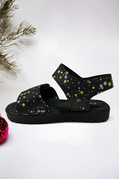 Galaxy Baskılı Çift Bantlı Cırt Cırtlı Erkek Çocuk Sandalet - 3