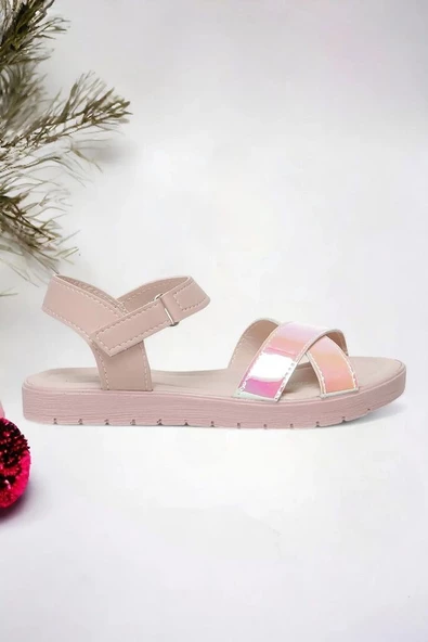 Pembe Hologram Kız Çocuk Sandalet - 2