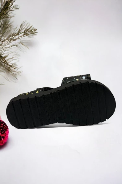 Galaxy Baskılı Çift Bantlı Cırt Cırtlı Erkek Çocuk Sandalet - 4