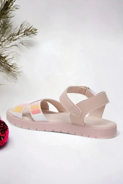 Pembe Hologram Kız Çocuk Sandalet - 3