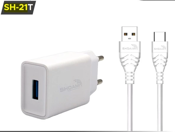 Shoamı Tel Aks.Şarj Adaptör Usb-A & Type-C Kablo Sh-21T 5V/10.5W