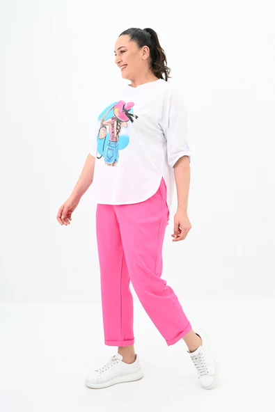 Kadın Büyük Beden Oversize T-shirt Takım 8104-24 - 11