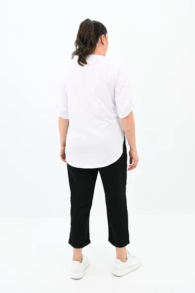 Kadın Büyük Beden Oversize T-shirt Takım 8104-24 - 4