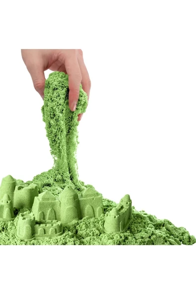 Aksesuarlı Yeşil Kinetik Oyun Kumu (1000 gr.) - Art Craft Kinetik Kum Seti - Art Sand Kumu - 3
