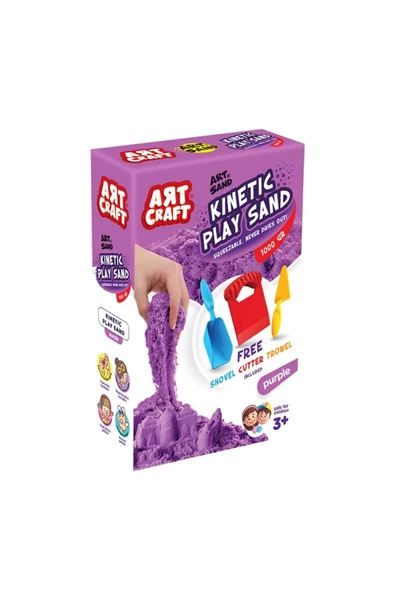 Aksesuarlı Yeşil Kinetik Oyun Kumu (1000 gr.) - Art Craft Kinetik Kum Seti - Art Sand Kumu - 11