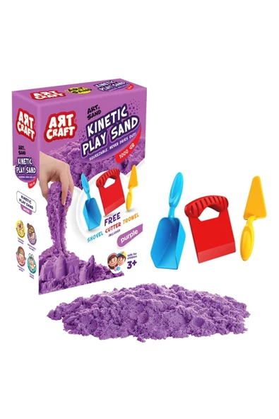 Aksesuarlı Yeşil Kinetik Oyun Kumu (1000 gr.) - Art Craft Kinetik Kum Seti - Art Sand Kumu - 10