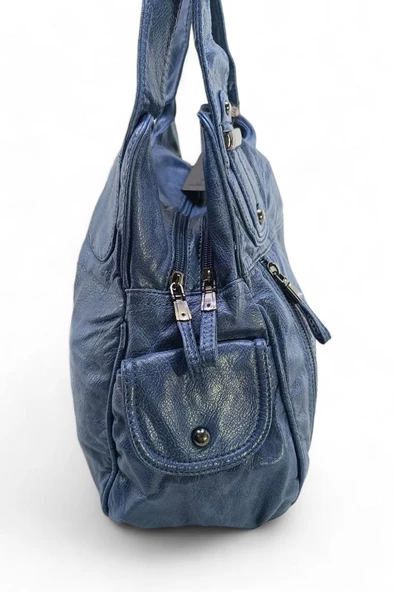 Yıkama Suni Deri Kadın Omuz Çantası 571 Collection Vegan Deri 40*25 Cm Yıkama Suni Deri Çanta - 8