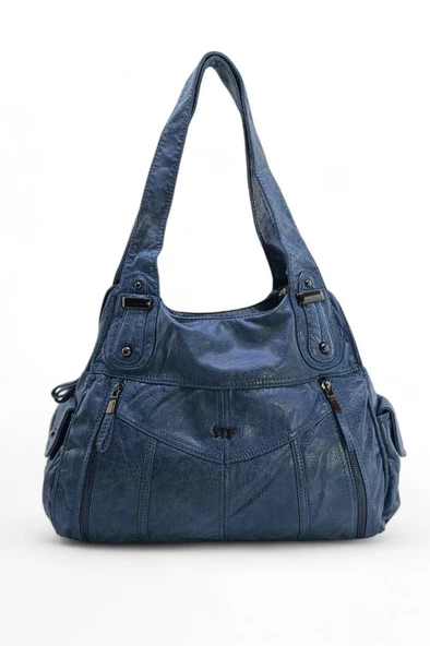 Yıkama Suni Deri Kadın Omuz Çantası 571 Collection Vegan Deri 40*25 Cm Yıkama Suni Deri Çanta - 5
