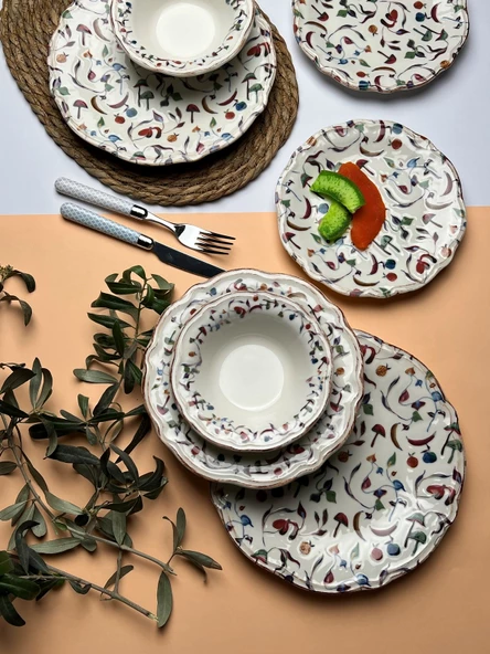 TABAK EVİ Fulya Colorido Porselen Yemek Takımı 6 Kişilik 24 Parça - 4