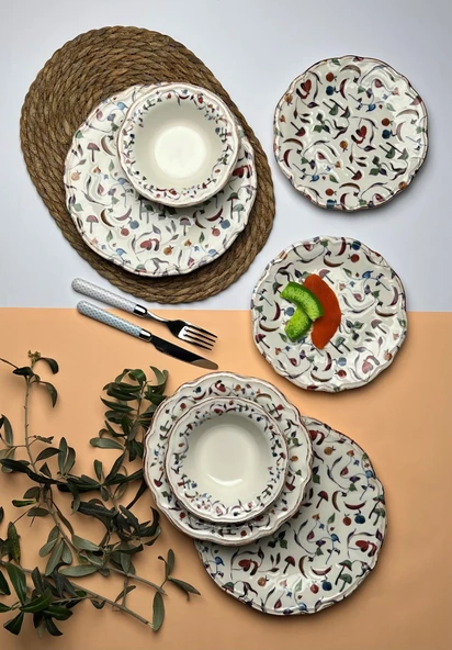 TABAK EVİ Fulya Colorido Porselen Yemek Takımı 6 Kişilik 24 Parça - 5