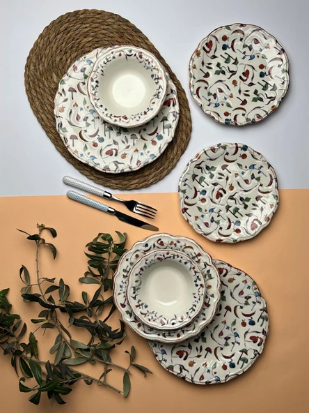 TABAK EVİ Fulya Colorido Porselen Yemek Takımı 6 Kişilik 24 Parça - 2