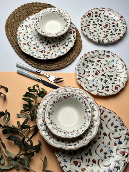 TABAK EVİ Fulya Colorido Porselen Yemek Takımı 6 Kişilik 24 Parça - 3