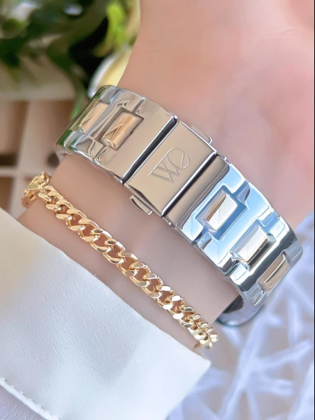 Wesse Elite Çelik Kordon Kararmaz Renk Atmaz Bayan Kol Saati 30Mt Suya Dayanıklı+Bileklik BWWL112002 - Resim 3