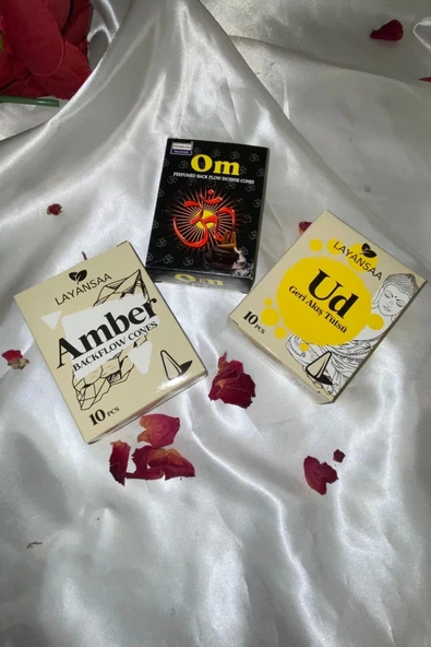 Organik Tütsü Seti Geri Akış Back Flow Şelale 3d Tütsü Doğal Kokulu Aum Om Audh - Resim 4