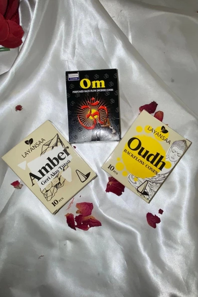 Organik Tütsü Seti Geri Akış Back Flow Şelale 3d Tütsü Doğal Kokulu Aum Om Audh