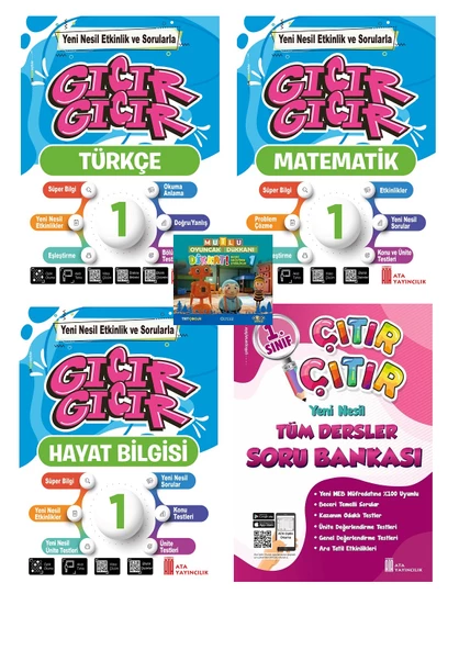 1.Sınıftan 2.Sınıfa Geçenler İçin Tekrar Seti 1( Gıcır Türkçe-Matematik-Hayat Bilgisi- Soru Bankası)