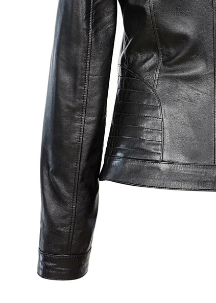 Omuzu Dikişli Spor Kesim Bayan Deri Ceket - 3