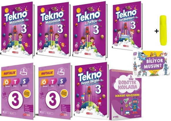 Kırmızı Beyaz Tekno Set 3.Sınıf Tüm Dersler Seti Yeni 18 Kitap