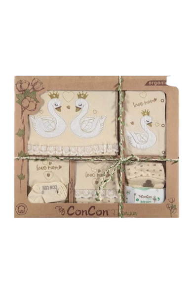 %100 Organik Pamuk Bebek Takımı Hastane Çıkışı Yenidoğan Set 10 Parça - 2