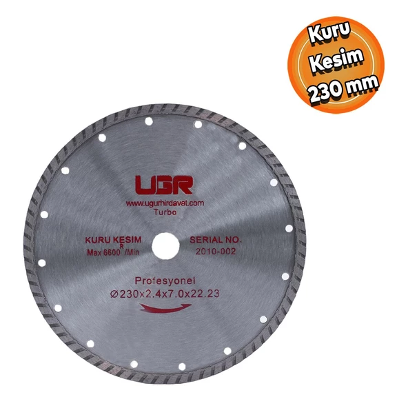 Ugr Turbo Elmas Beton Tuğla Kesme Kesici Disk Diski 230 mm