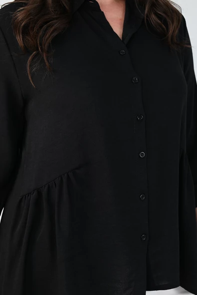 Kadın Büyük Beden Fırfır Detaylı Gömlek 1720-24 - 9