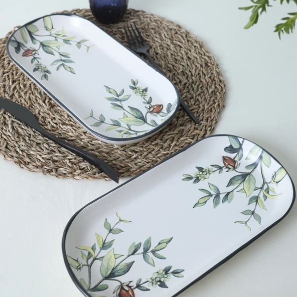 Keramika Keraart Çiçek Bahçesi Noyan Kayık Tabak 28 Cm 2 Adet 18941