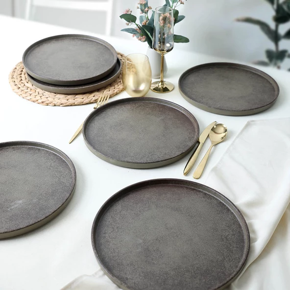 Keramika Keraart Vintage Stackable Servis Tabağı 27 Cm 6 Adet 21724 - 6
