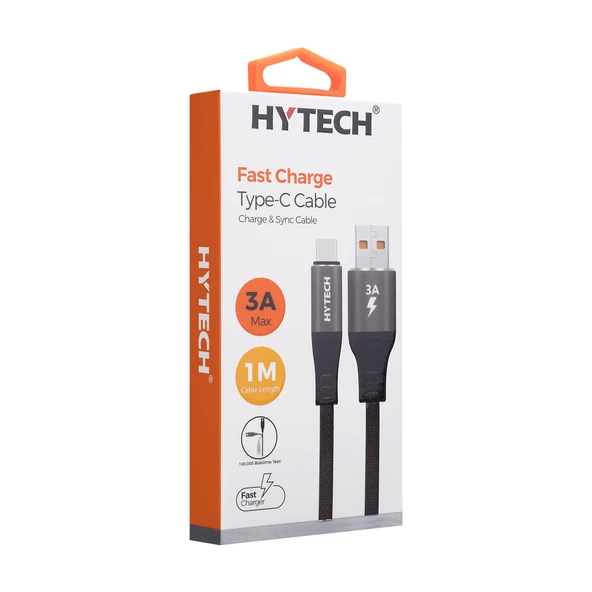 Hytech Tel Aks.Şarj Kablo Hy-X410 3A Typec Usb Data+Şarj 1Mt