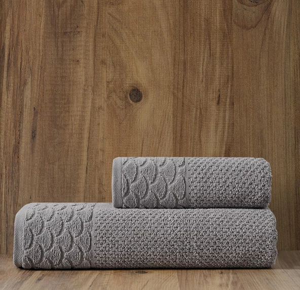 Soley | Alana | Extra Yumuşak Pamuk Pirinç Örgü 2'li Havlu Seti - 3