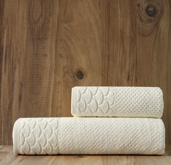 Soley | Alana | Extra Yumuşak Pamuk Pirinç Örgü 2'li Havlu Seti - 4