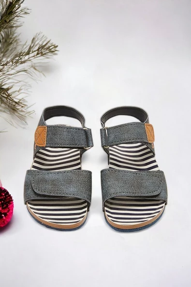 Lacivert Geçişli Çocuk Sandalet - 3