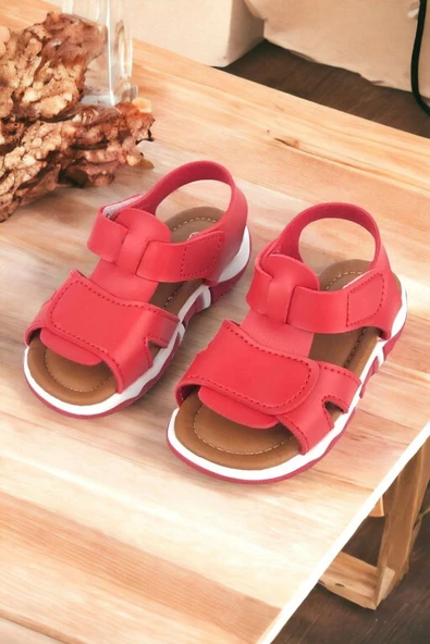 Haki Bantlı Unisex Çocuk Sandalet