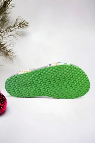 Beyaz Lacivert Dinazor Desenli Erkek Çoçuk Sandalet - 4