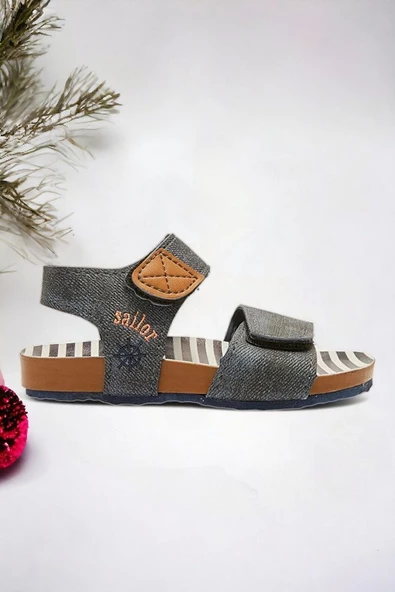 Lacivert Geçişli Çocuk Sandalet - 2