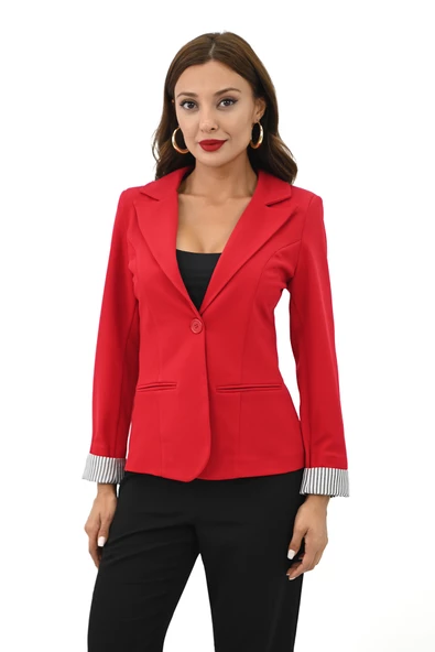 Kadın Tek Düğme Detaylı Blazer Ceket 5522 - 7