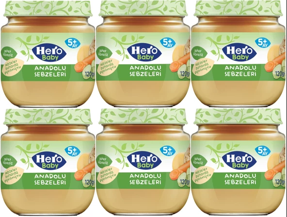 Hero Baby Kavanoz Maması 120GR Anadolu Sebzeleri (6 Lı Set)