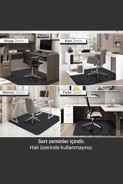 Valerine Life Ofis Zemin Matı Ofis, Oyuncu Koltuğu, Bilgisayar Masası Zemini için Kaymaz Koruyucu Paspas 120x160cm - Resim 5