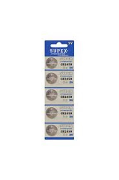 Supex CR2450-C5 3V Lityum Düğme Pil 5'li Paket ürün görseli 1