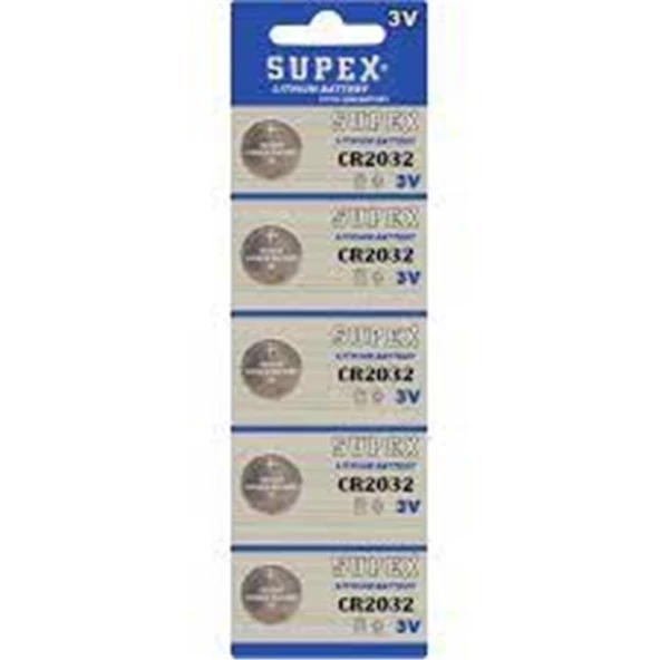Supex Cr2032 3V Lityum 5Li Blister Pil ürün görseli 1