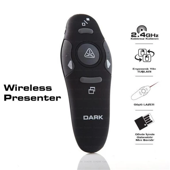 Dark DK-AC-WP03, USB, Kablosuz Presenter RF,Sunum ürün görseli 1
