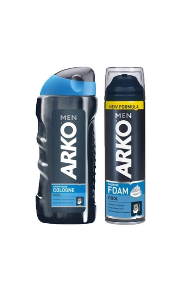 Arko Men men Cool Tıraş Kolonyası 250ml+tıraş Köpüğü 200ml