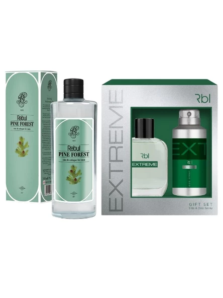 Rebul Extreme Set Parfüm 100 ml + Deodorant 150 ml + Pıne Forest 250 ml Kolonya  Çam Kokusu Özel Set