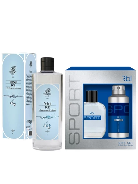 Rebul Sport Set Parfüm 100 ml + Deodorant Spray 150 ml + Ice Kolonya Özel Set