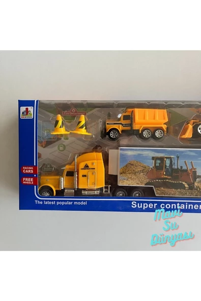 Metal Kutulu Sarı Tır Seti - Mavi Su Dünyası - Resim 2