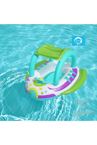 Çocuk Botu Gölgelikli Direksiyonlu 107 Cm x 112 Cm Float Bot - Mavi Su Dünyası